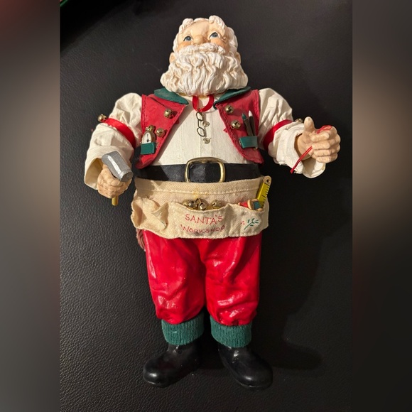 2 Santa Claus Hand Painted Fabric Mache,Christmas”Lady Sweets"Fabriche Sculpture - Picture 2 of 9